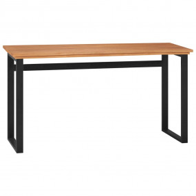 Desk Natural teak, Black Solid teak wood Medium Desk