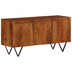 Sideboard Light Stained Wood Solid Mango Wood, Powder-C...