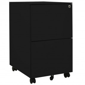 File Cabinet Black Steel 15.4x17.7x26.4 in File Cabinet