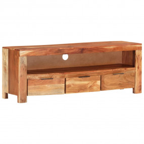 TV Cabinet Natural Wood Solid Acacia Wood Compact TV Ca...