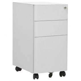 File Cabinet Light Grey Steel Slides Under a Desk