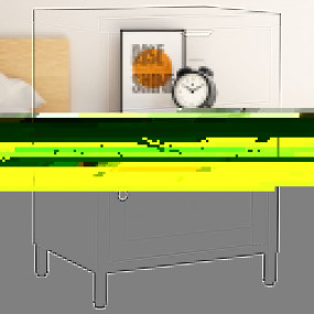 Nightstand Black Steel Compact Bedside Table Rectangula...