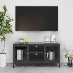 TV Cabinet Anthracite Anthracite powder-coated steel, t...