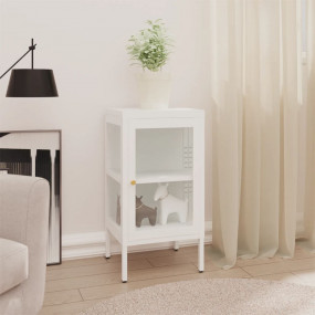Sideboard White White powder-coated steel, Tempered gla...