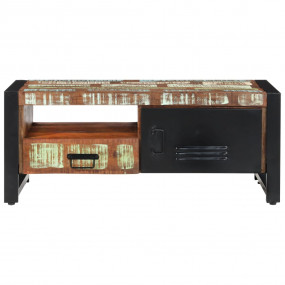 Coffee Table Multicolored Solid Reclaimed Wood Medium C...