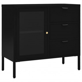 Sideboard Black Steel Medium Sideboard Rectangular Mode...