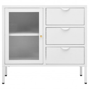 Sideboard White Steel Medium Levelers Sideboard Rectang...
