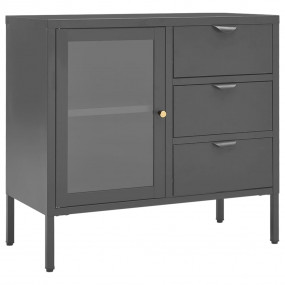 Sideboard Anthracite Steel Medium Height-Adjustable She...