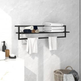 Towel Rack Black Iron 37.4 in x 9.8 in x 8.7 in Towel R...