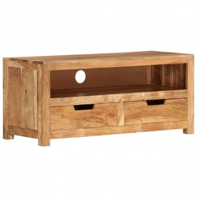 TV Cabinet Light Brown Solid Acacia Wood Standard TV Ca...
