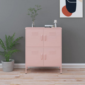 Storage Cabinet Pink Steel 31.5 x 13.8 x 40.0 in Storag...