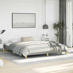 Bed Frame Light gray Polyester, Plywood, Engineered woo...