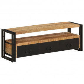 TV Cabinet Mango wood brown, Black