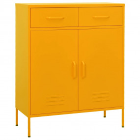 Storage Cabinet Mustard Yellow Steel Large Adjustable F...