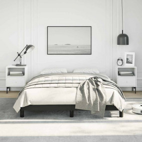Bed Frame Black Faux leather, plywood, engineered wood ...