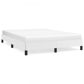 Bed Frame White Faux leather, Plywood, Engineered wood ...
