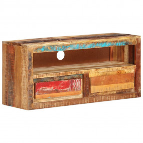 TV Cabinet Multicolor Solid Reclaimed Wood Medium TV Ca...