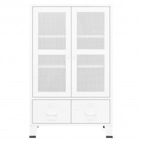 Storage Chest White Metal Medium Storage Chest Rectangu...