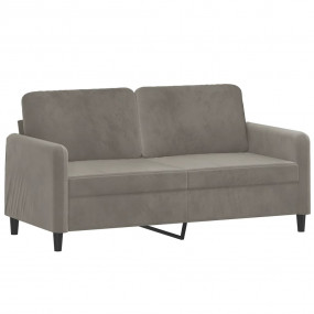 2-seater Sofa Light Gray Velvet (100% polyester), Metal...