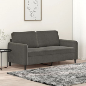 2-seater Sofa Dark Grey Velvet (100% polyester), metal,...
