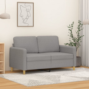 2-seater Sofa Light Gray Fabric (100% polyester), metal...