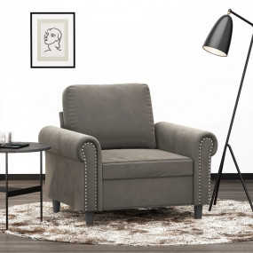 Sofa Chair Light Gray Velvet (100% polyester), Plywood,...