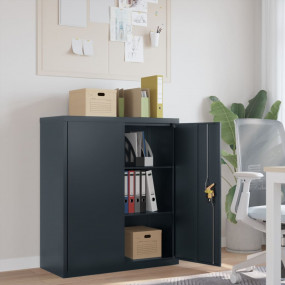 File Cabinet Anthracite Steel 41.3in Height-Adjustable ...