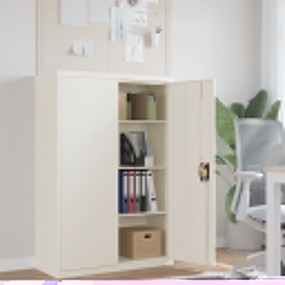 File Cabinet White Powder-coated steel Large File Cabin...