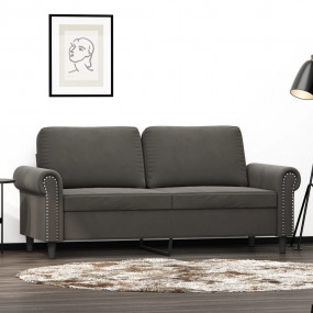 2-seater Sofa Dark Gray Velvet, metal, plywood 2-Seater