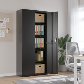 File Cabinet Black Powder-coated steel Extra High File ...