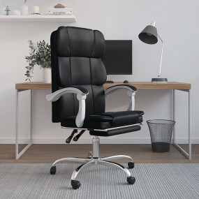 Reclining Office Chair Black Faux leather, metal, plywo...