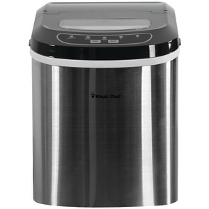 Imag:Magic Chef MCIM22ST 27-Pound-Capacity Portable Ice Maker (Stainless with Black Top)