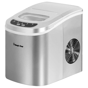 Imag:Magic Chef MCIM22SV 27-Pound-Capacity Portable Ice Maker (Silver with Silver Top)